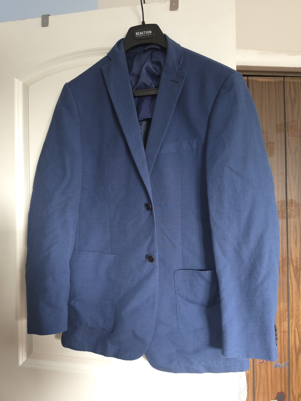 Men Michael Kors Royal Blue Linen Blend Blazer 40L